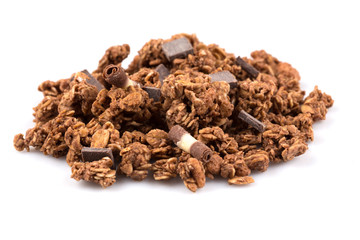 muesli with pieces of chocolate