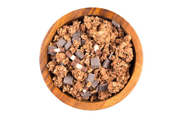 muesli with pieces of chocolate