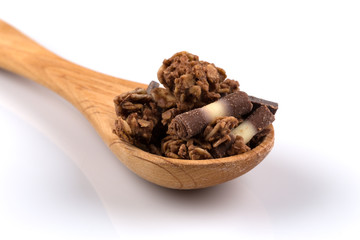 muesli with pieces of chocolate