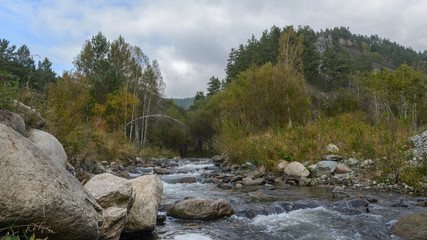 Fototapeta na wymiar Mountain stream in Sayan