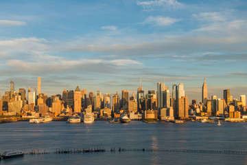 New York City Manhattan midtown skyline at dusk