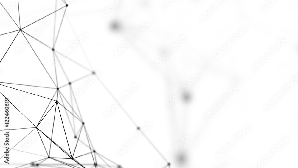 Poster abstract technology futuristic network - fantasy plexus background. 3d rendering