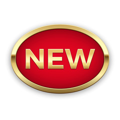New golden badge, vector