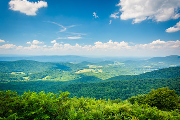View of the Blue Ridge Mountains and Shenandoah Valley, from Sky