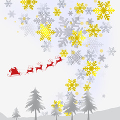 クリスマス　サンタクロース　雪の結晶