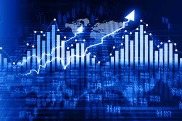 Naklejka premium Stock market chart. Financial background
