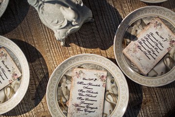 The luxury plates  for guests