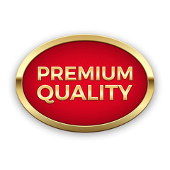 Premium quality golden badge, vector