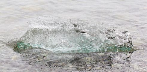 Close-up of melting ice in Jokulsarlon - Iceland