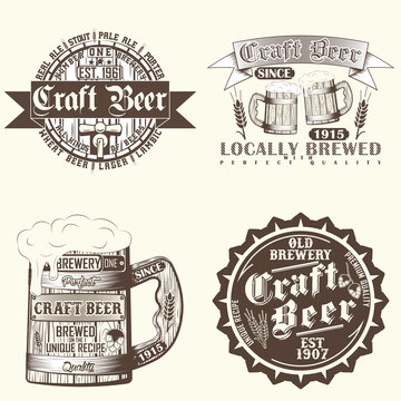 set of brewery emblems