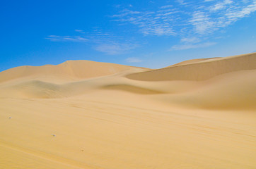 Fototapeta na wymiar Sand dunes of Atacama Desert, near Huacachina in Ica region, Peru