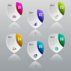 Infographic business concept with 6 options, parts, steps. Infographic design template and marketing icons