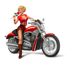 Fototapeta na wymiar girl and a motorcycle