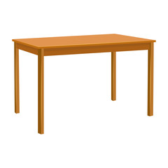 Wooden table isolated illustration