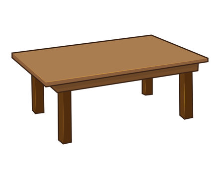 Wooden table isolated illustration