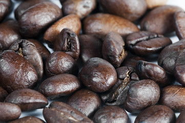 Coffee beans isolated on white background
