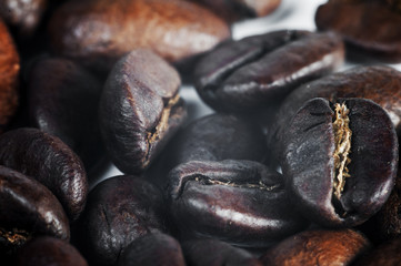 Coffee beans isolated on white background