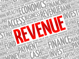 REVENUE word cloud collage, business concept background