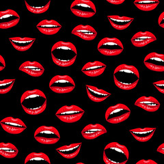 red woman lips seamless