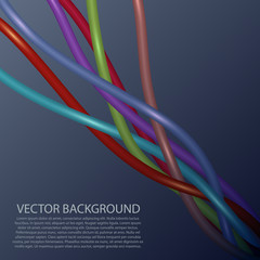 Background colored wires. Vector electric wires