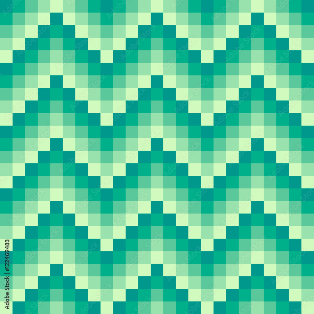 Poster Pixel Autumn pattern of squares from green to yellow color, vector illustration for website design or print on a warm sweater