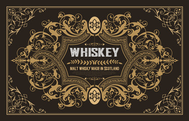 Old  label design for Whiskey and Wine label, Restaurant banner,