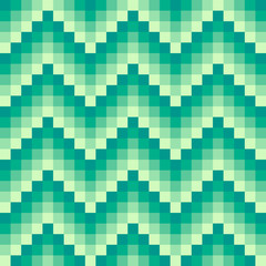 Pixel Autumn pattern of squares from green to yellow color, vector illustration for website design or print on a warm sweater