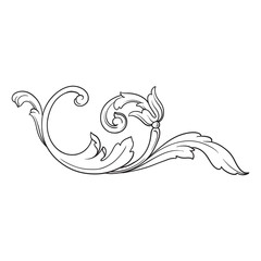 Vintage baroque frame engraving scroll ornament