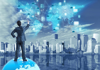 Cloud computing concept in technology collage