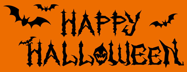 ハロウィン ロゴ1　オレンジバック