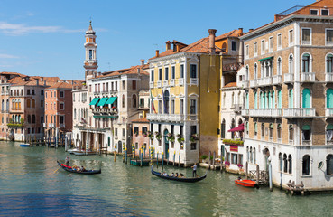 Fototapeta na wymiar VENICE, ITALY - 26 JUNE, 2014: Grand Canal in Venice Italy