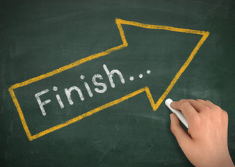 finish chalkboard 3d illustration