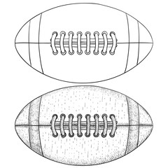 Rugby ball. Sketch