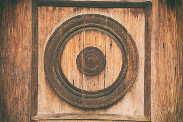 Wooden door, old lock, wood texture