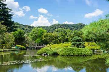 Fototapeta na wymiar Japanese garden of Johoku park