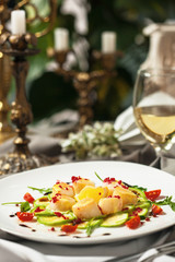 The dish is a delicacy of the scallops.