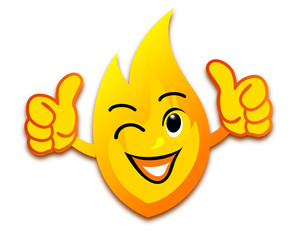 logo flamme sourire visage