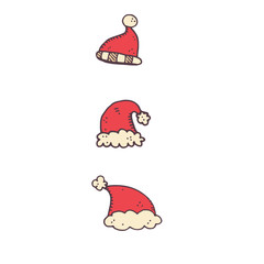 Three red Christmas hat