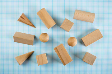 Wooden geometric shapes