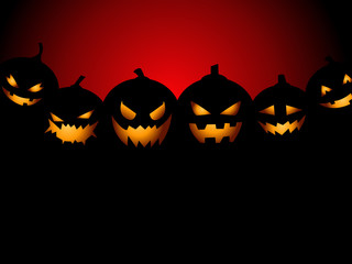 Halloween Party Background with Pumpkins