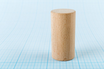 Wooden geometric shape cylinder