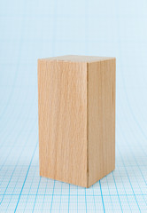 Wooden geometric shape parallelepiped