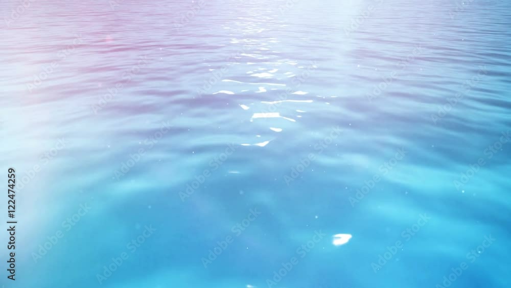 Wall mural a stylized dreamlike water loop with color washes and floating dust.