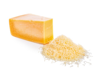 single tasty fresh yellow big segment piece of parm and  grated