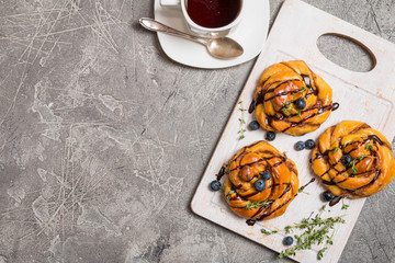 Homemade pumpkin cinnamon yeasted buns