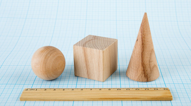 Wooden geometric shapes