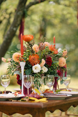 Holiday table for guests.