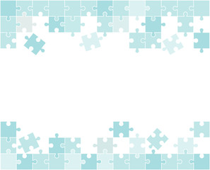 blue color jigsaw puzzle on the white background