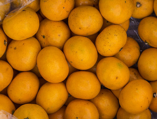 Fruits in a supermarket. Mandarin.