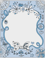 Decorative GREETING floral CARD template


